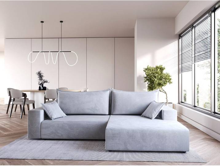 Compleo Ecksofa modern design, 240 cm breit, Modern Couch L mit Schlaffunktion, Schlafcouch Ausziehbar