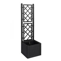 Kreher Rankgitter, Spalier mit Pflanzkasten in Rattan-Design, Farbe: Anthrazit