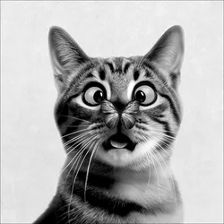 Keilrahmenbild FUNNY CAT I (BHT 27x27x2 cm) - bunt - BHT 27x27x2 cm