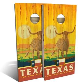 Skip's Garage Texas State Pride Outdoor Cornhole Board Set