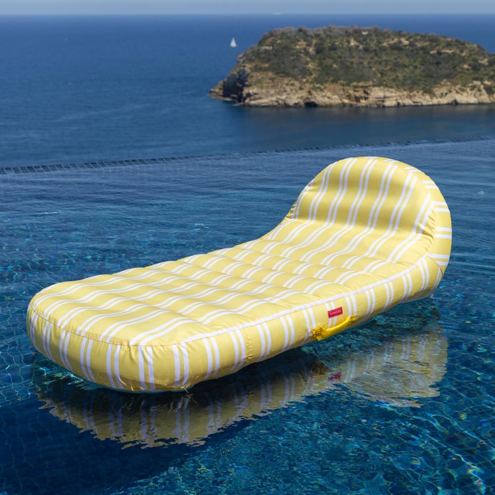 Flamingueo Tumbona flotador hinchable piscina pvc amarilla