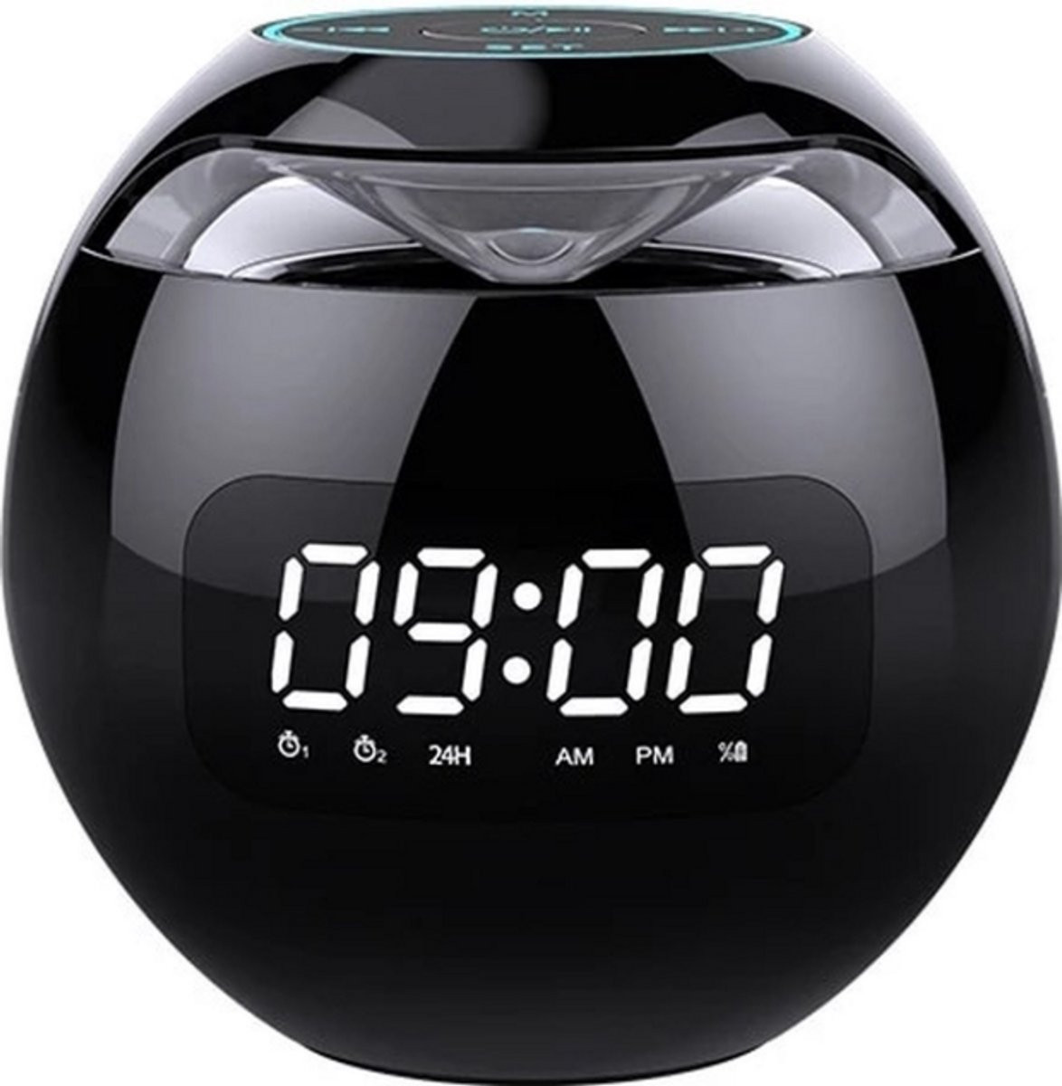 Rimmo Kleurrijke Bluetooth Wekker Klok en Mini Draagbare Speaker in Balvorm, Oplaadbaar