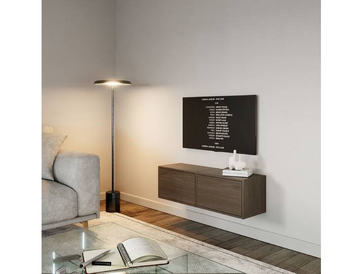 Meuble TV mural Framme Panneau de particules revêtu Marron/Imitation noyer 101cm