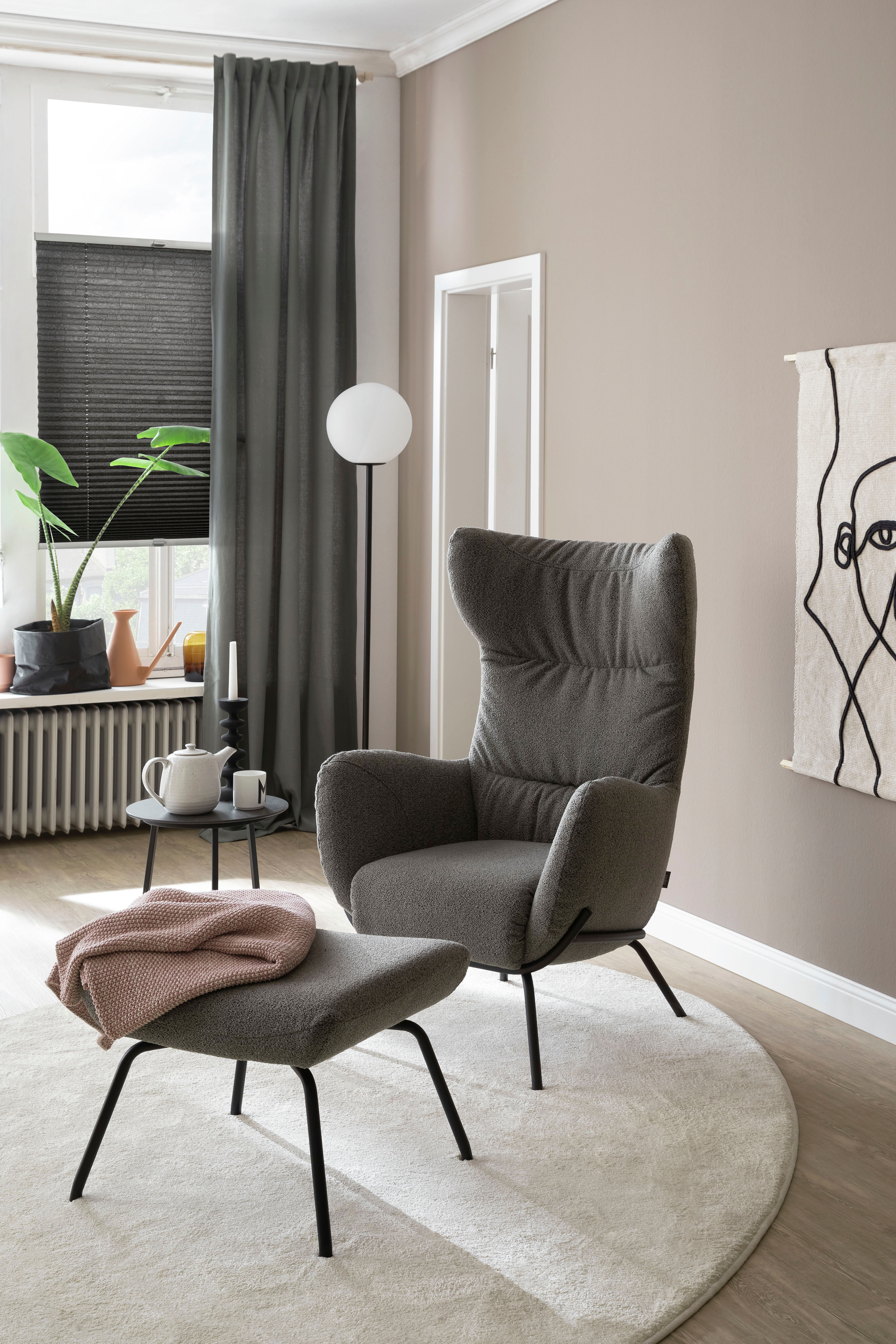 Plissee "Milla, mit Bohren, verspannt, blickdicht", grau (anthrazit), B:50cm H:130cm, Obermaterial: 100% Polyester, SCHÖNER WOHNEN-KOLLEKTION, Plissees, Plissee, verschraubt, silberne oder weisse Rollo-Technik anthrazit 130cm, zweiseitig verschiebbar, 50c
