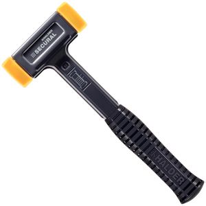 HALDER Schonhammer SECURAL, 3380.045, Kopf 30x45mm, 2 Gummieinsätze, mit Stahlrohrstiel, rückschlagfrei