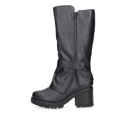 Stiefel DOCKERS BY GERLI, Damen, Gr. 41, wärmend, Normalschaft, schwarz (schwarz, dunkelgrau), Lederimitat, Schuhe Stiefel, mit Blockabsatz und derber Sohle
