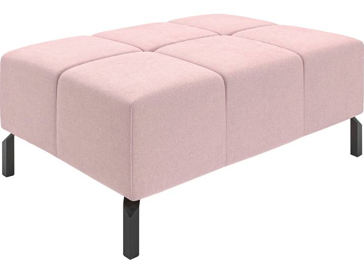 Hockerbank HOME AFFAIRE Ancona New , rosa, B:107cm H:43cm T:71cm, 100% Polyester, Hocker, Hockerbank, passend zum Ecksofa, auch in Easy care-Bezug + Cord