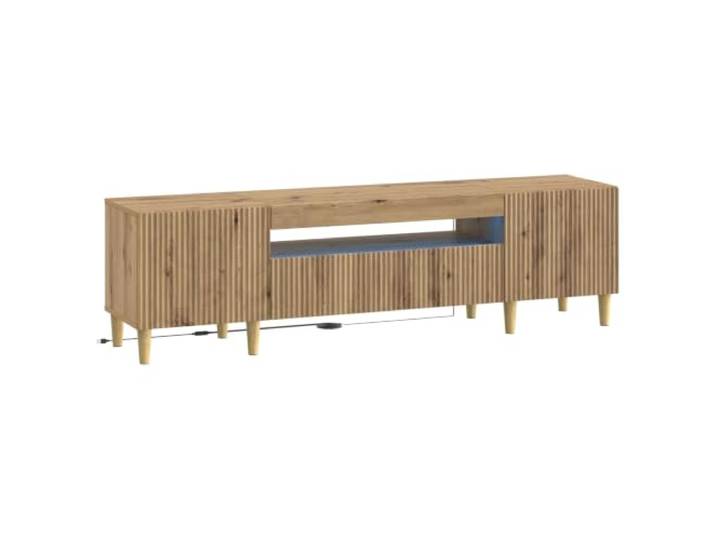 TV-Möbel aus Holz, handgefertigt, moderner Stil Flexible LED-Leuchten, 90° drehbare Türen, großer Raum, Holztechnik, Verwendung im Innenbereich, Montage erforderlich