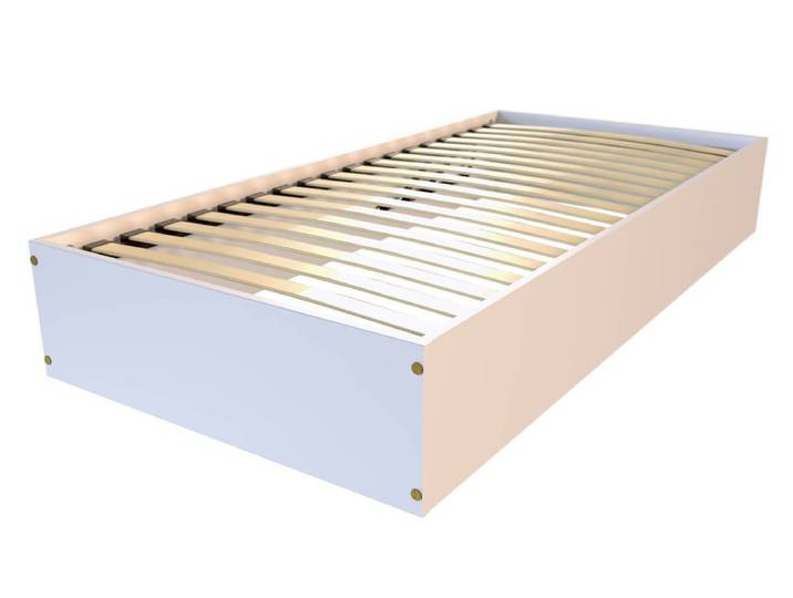 Lit coffre 90x200 - 1 place bois massif 90x200 Blanc