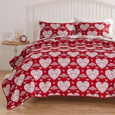 Greenland Home Fashions Greenland Home Novelty Holiday Reversible Matelasse Coverlet Set