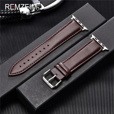 Uplifted Finds Calfskin Genuine Leather Watchband 38mm 40mm 41mm For Apple Watch 38mm Or 40mm Or 41mm brown c s