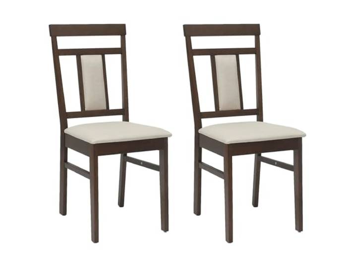 KGHERMDF Esszimmerstuhl 2er Set Hellbraun Massives Gummiholz Gepolsterter Sitz, Lackierte Oberfläche, Vintage Design, Vielseitig für Küche und Arbeitszimmer