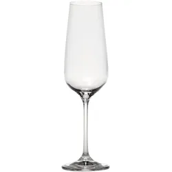 Zafferano Scaligero 6er-Set Sektgläser & Champagnergläser aus Kristallglas, elegantes Design, 19 cl Fassungsvermögen, hochwertige Luxury Line Kollektion