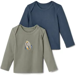 Tchibo - 2 Baby-Rippshirts - Baby - Gr. 86/92 - blau