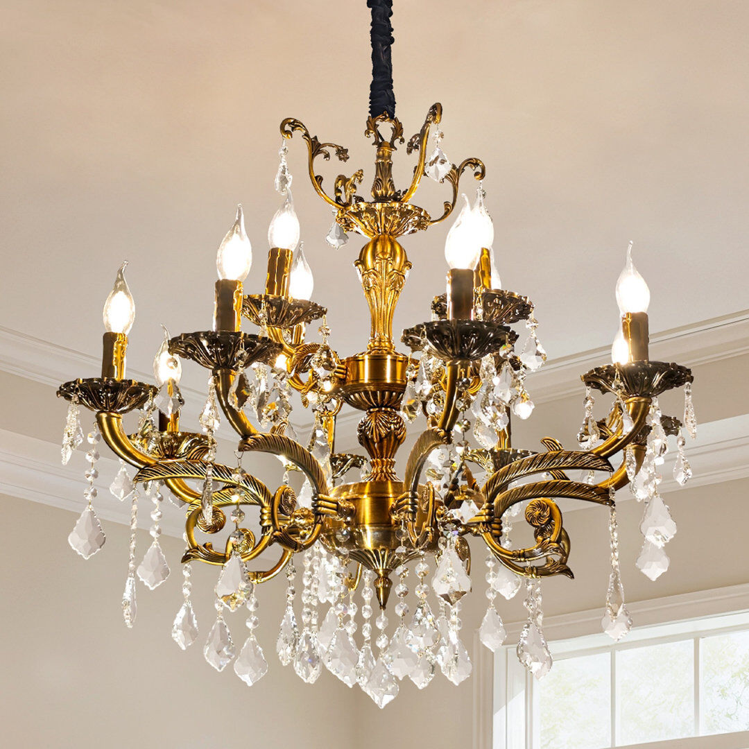 Rosdorf Park Chandelier Antique Brass 120cm H X 77cm W