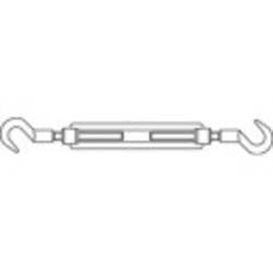 TOOLCRAFT 136618 Spannschloss Haken-Haken M6 Stahl galvanisch verzinkt DIN 1480 1 St.