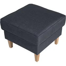 HOCKER Karlen Bezug Flachgewebe Buche natur / denim