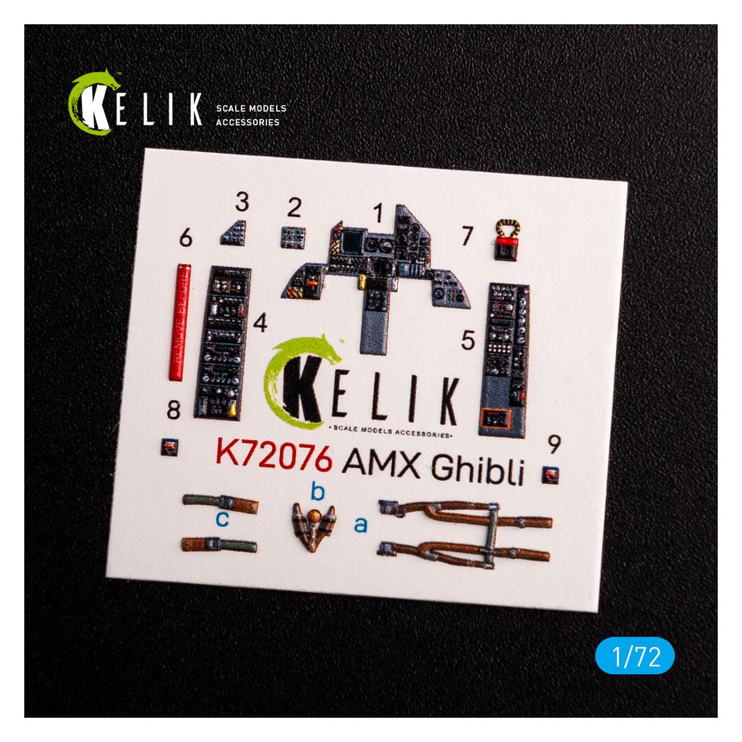 Kelik Amx Ghibli interior 3D decals for Italeri kit (K72076)
