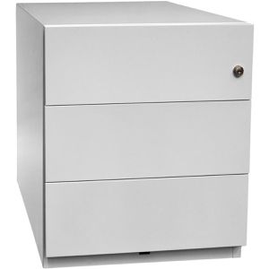 Bisley Rollcontainer Note, aus Metall, lichtgrau, mit 3 Schubladen, abschließbar