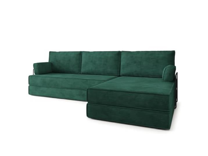 Masseno Schaumstoff-Ecksofas ANKO mit Metallgestell, Modulares Schlafsofa aus Schaumstoff, Klappbares Bodensofa, Schlaffunktion, Ohne Montage - Grün, POSO 14