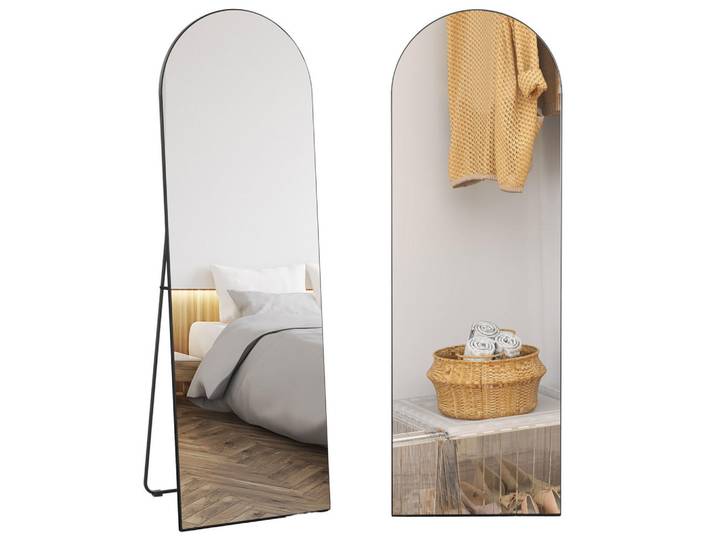 ComfortXL Standspiegel De-17919 Schwarz, Glas, 50x150x3.6 cm, Spiegel, Standspiegel