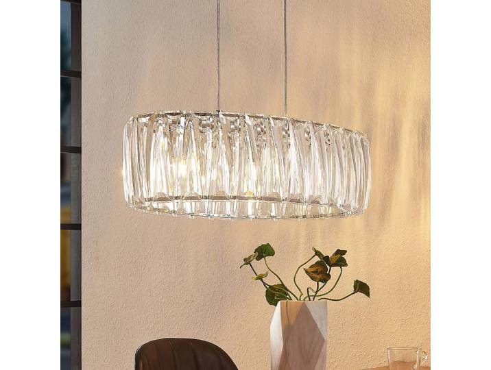 Hängelampe Sofia Lindby, dimmbar, klar / transparent, für Wohn- / Esszimmer, Kunststoff, Modern, Pendelleuchte