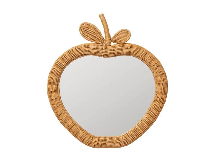 Ferm Living Apple miroir tressé Natural, 40x3x45 cm