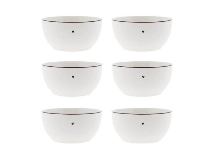 Bastion Collections Müslischüssel Schwarzes Herz, Keramik, Spülmaschinengeeignet, Weiß, Herzen, H: 7cm