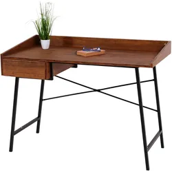 Konsolentisch MCW-J97, Schminktisch Ablagentisch, Schublade 3D-Struktur 98x114x60cm MVG-zertifiziert ~ braun