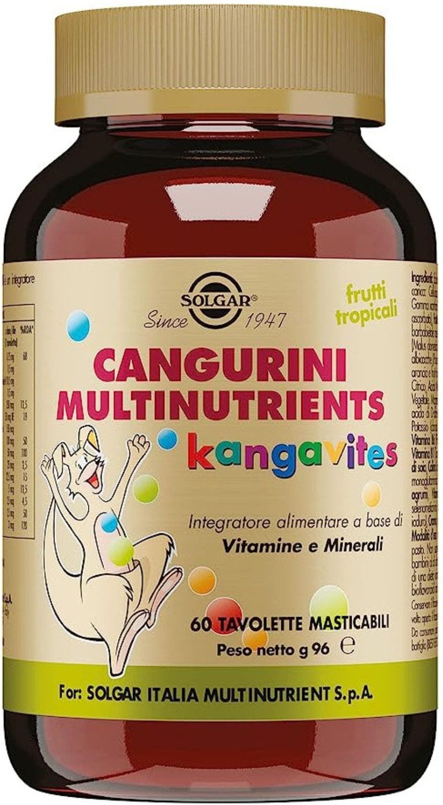 SOLGAR Cangurini Multinutrients 60 Tavolette Masticabili 