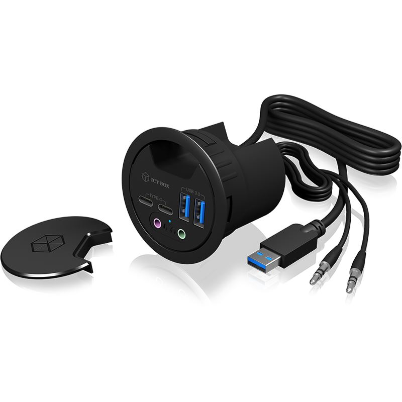 Icy Box 4-Port Hub USB 3.0 IB-HUB1403B Tischeinbau