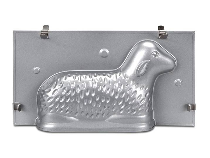 Backform STÄDTER 3D Osterlamm 27,5 x 15 x 7 cm , silber, B:15cm L:7cm T:27,5cm, Stahl, Küchenformen, Backform