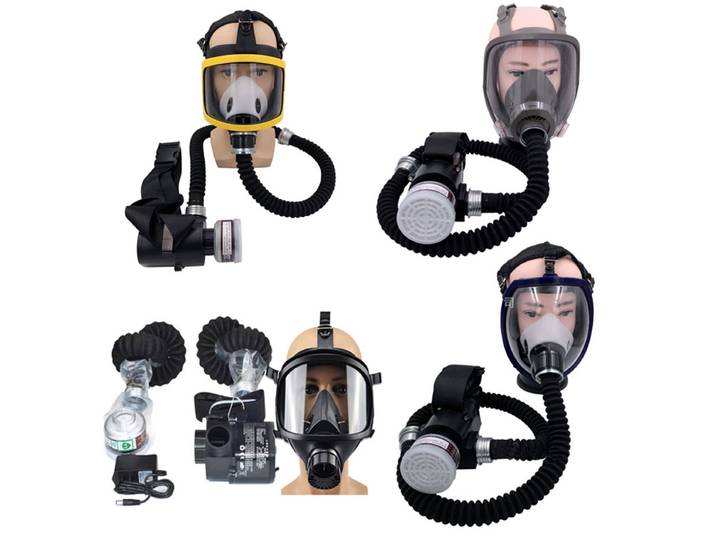 Nouveau Type d'alimentation en Air électrique à flux Constant, masque à gaz complet, outil de peinture, système respiratoire, utilisation de sécurité chimique industrielle