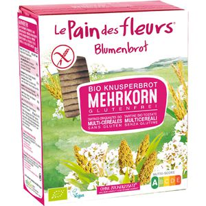 Le-Pain-des-Fleurs Knusperbrot Blumenbrot Mehrkorn, BIO, gluten-, laktosefrei & vegan, 2 Frischepacks à 75 g, 150 g