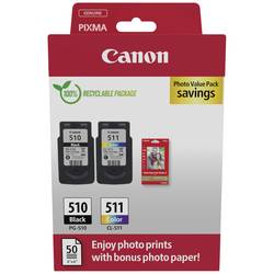Canon Druckerpatrone PG-510+CL-511 Original 2er-Pack Schwarz, Color 2970B017