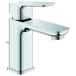 GROHE Cubeo Einhand-Waschtischbatterie, S-Size, Ausladung 106mm, Zugstangen-Ablaufgarnitur, EcoMode, 1017300000, Farbe: Chrom