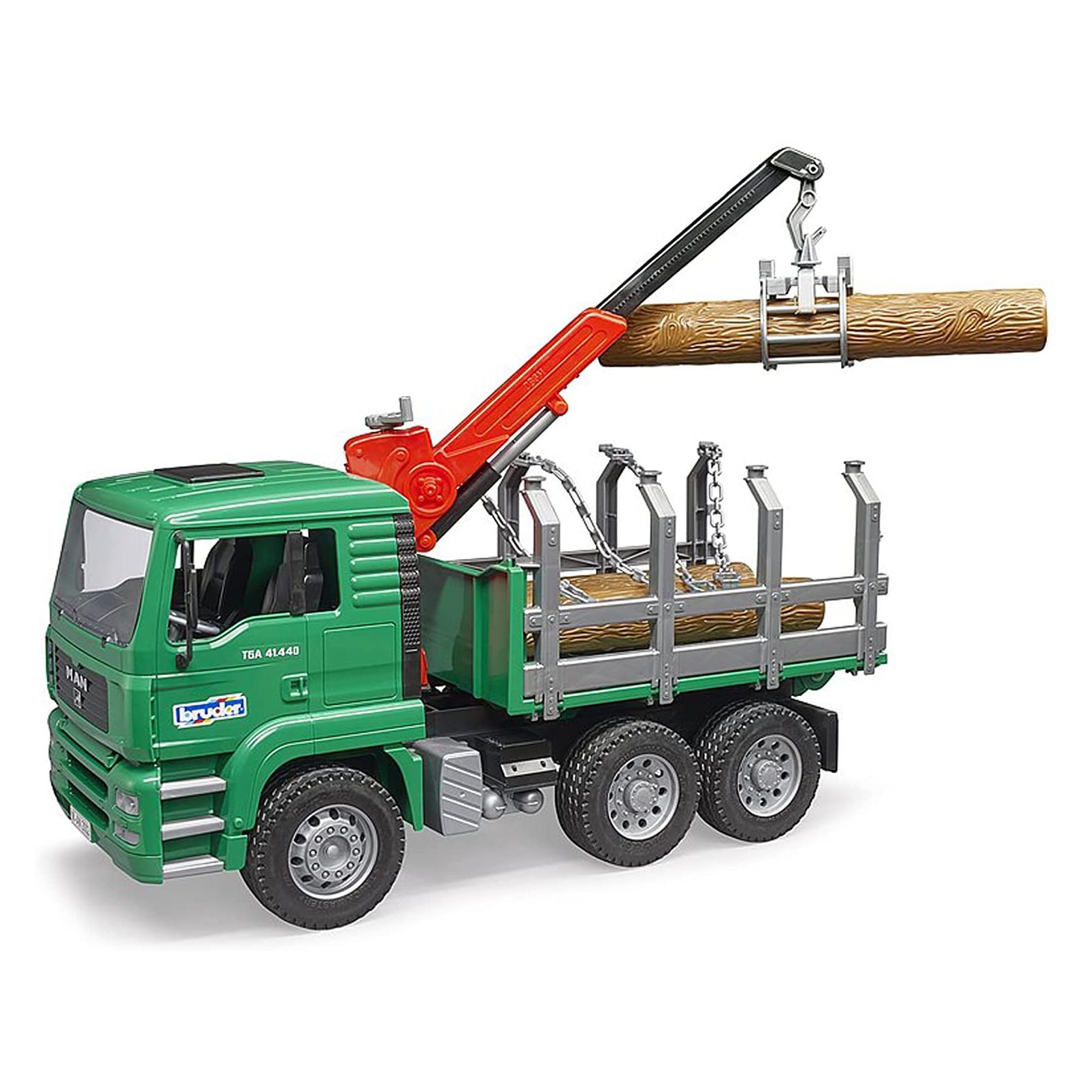 Bruder Man Holztransport-LKW mit Ladekran (02769)