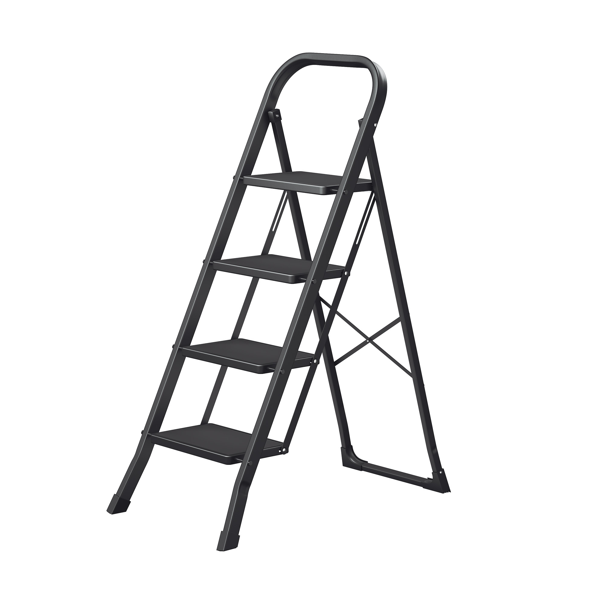 SONGMICS Stehleiter, 4-stufig, Klapptritt mit Klappsicherung GSLB35004BZ01