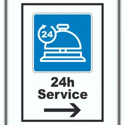 HB-Druck 24H Service Schild mit Pfeil rechts A5 (148x210mm)