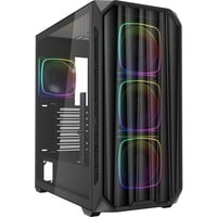 AK5M RGB , Tower-Gehäuse schwarz, Tempered Glass