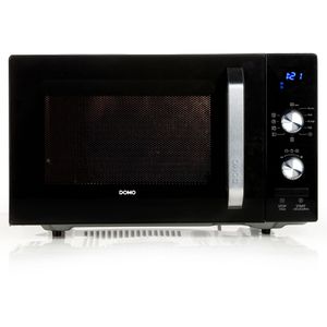 Domo Mikrowelle DO2924, 800 Watt, schwarz, mit Drehteller, Garraum 23 Liter