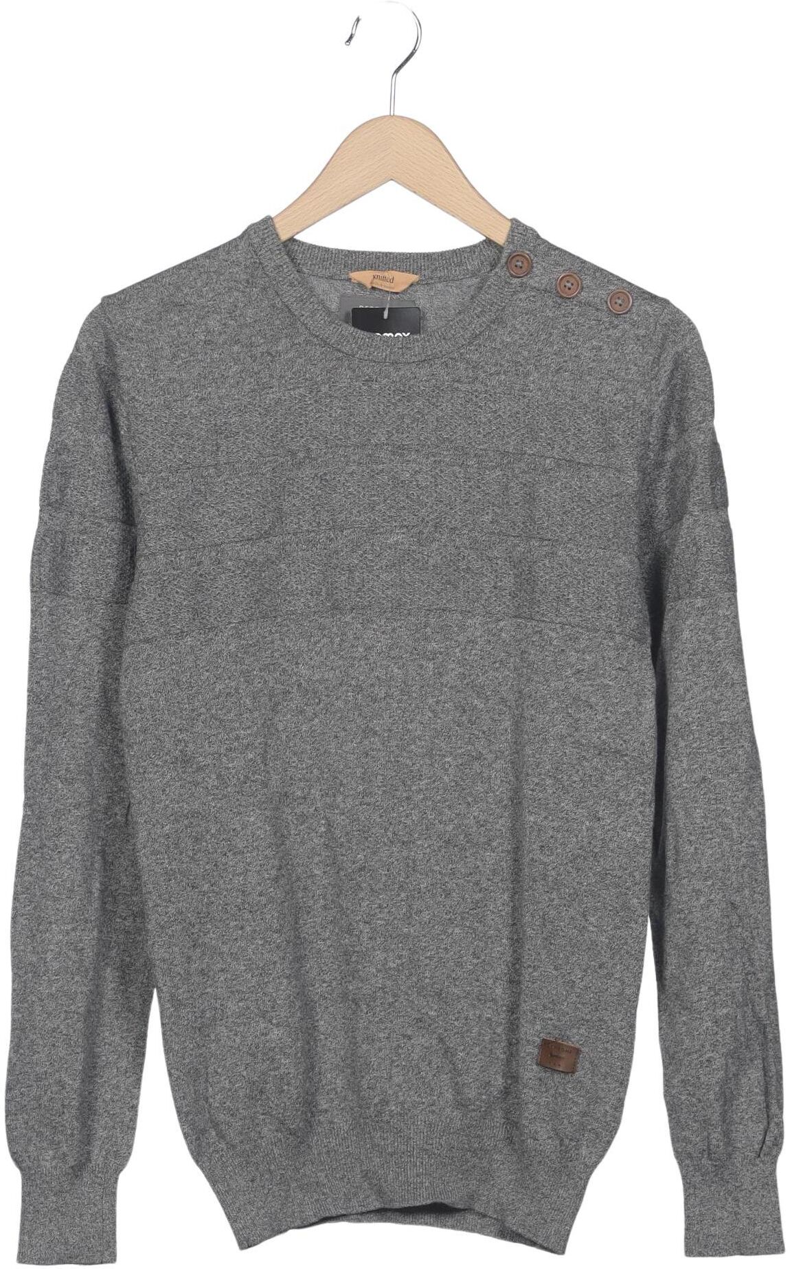 Bertoni Herren Pullover, Grau, Gr. S, Baumwolle - Second Hand