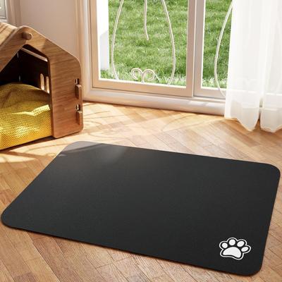 Friendly Fresh Finds Absorbent Pet Feeding Mat For Dogs And Cats Quick Dry, Easy To Clean Placemat For Messy Drinkers black m