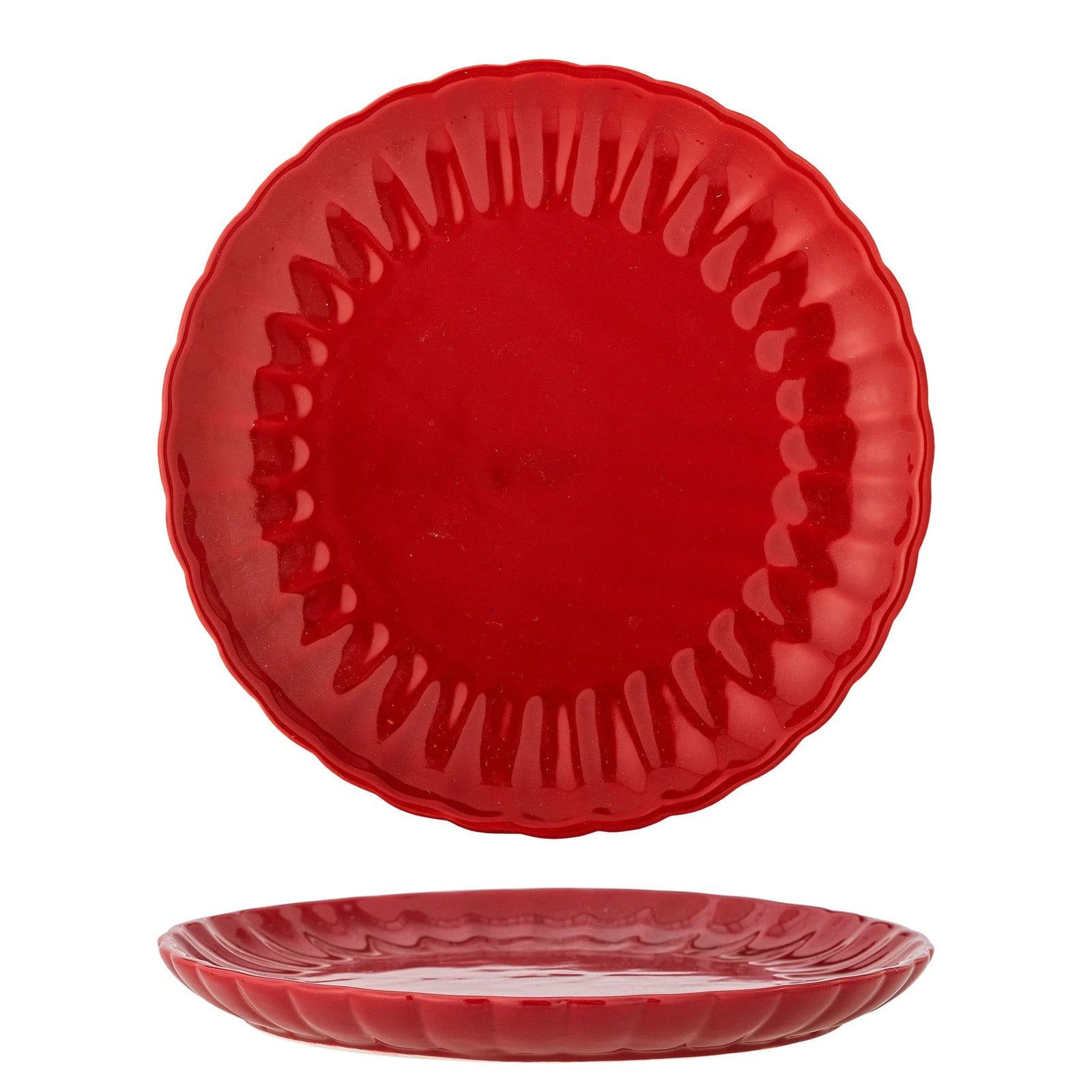 Bloomingville Latina dinerborden rood set van 6 stuks, Diameter: 27 cm