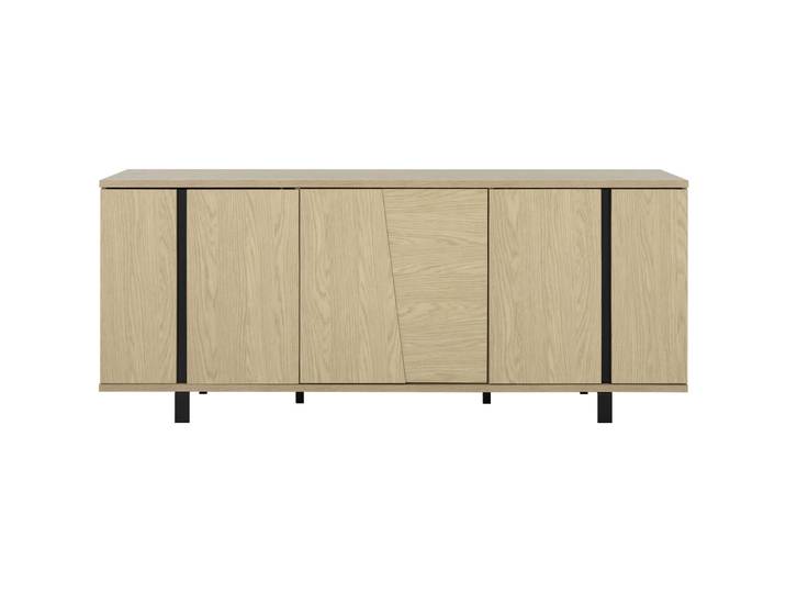 Sideboard Solrig schwarz/Eiche Holzwerkstoff B 181 H 75 cm - Sideboard