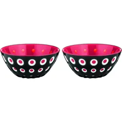 Le Murrine Snack-Schalen 12,5 cm schwarz-rot 2 St.