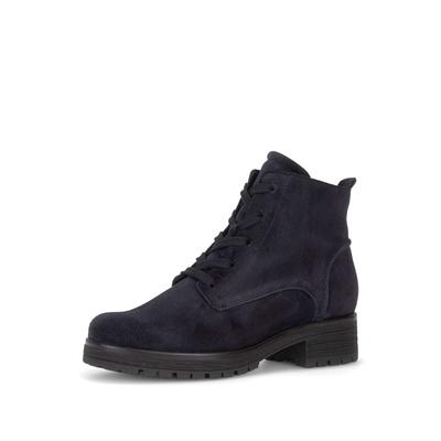 Schnürstiefelette GABOR "Schnürstiefelette", Damen, Gr. 35, blau, Schuhe Schnürstiefelette