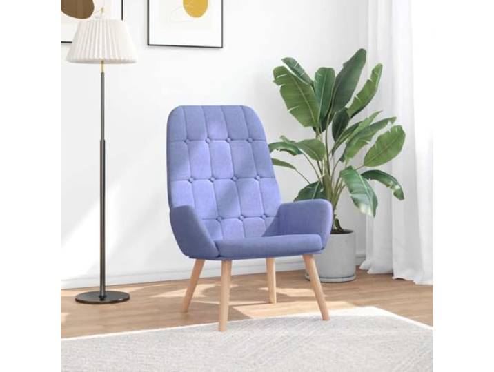 Relaxsessel, Jeansblau, aus Polyestergewebe, mit gepolsterten Armlehnen Struktur aus Sperrholz aus Metall, stabile Holzfüße, dicke Rückenlehne, für Wohnzimmer, Schlafzimmer, Büro