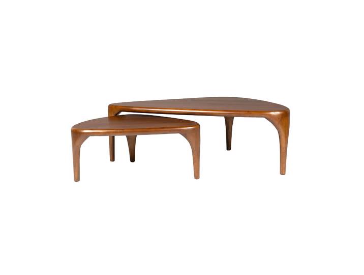 Couchtisch Zuiver Isla - 2er Set 110x60 cm, Nussbaum, Dreieckig, Neu - Perfekt für Sofa und Lounge