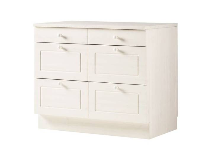 Anita-armoire Avec 4+ 2 Tiroir En Pin Blanc
